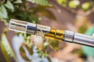 Full gram cartridge with cannabis extracted oil and terpenes. An alternative method of smoking marijuana, medical & recreational.